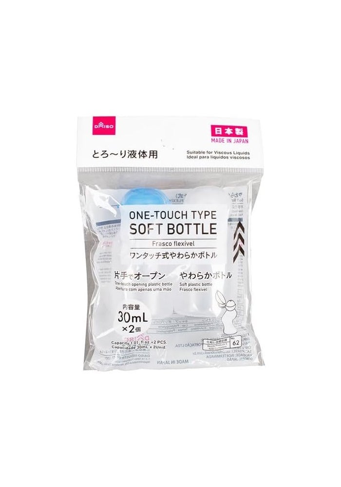 Daiso 2-Piece Easy Open Soft Bottle - 30ml Each